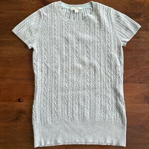 Merona Gray Cable Knit Short Sleeve Sweater Small